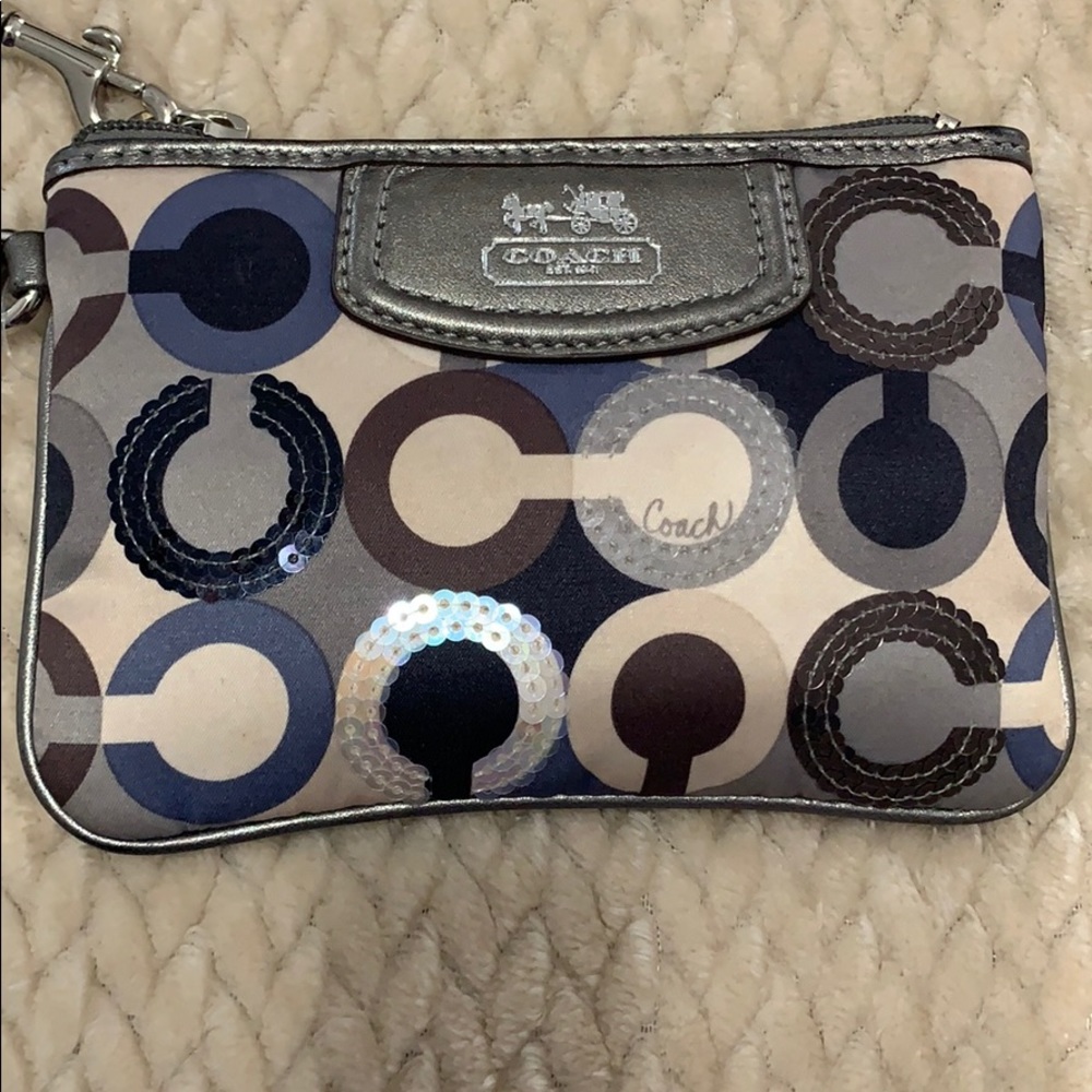 Super trendy/rare/sequined Coach wristlet